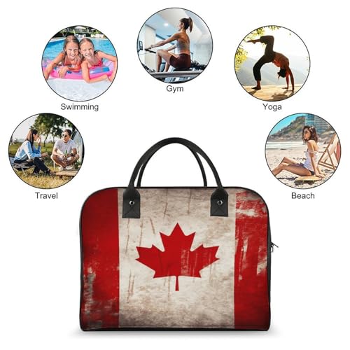 Maletín liviano para laptop con bandera de Canadá retro miniatura 4