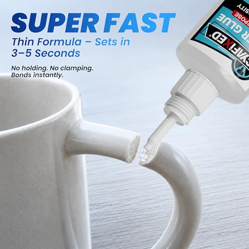 Image of Super Fast Thin CA Glue, 30 Gram Super Glue with Anti-Clog Caps & Precision Microtips, Instant Cyanoacrylate Adhesive for Wood Shoe Ceramic Plastic 3D Prints Glass Model Crafts Fletching