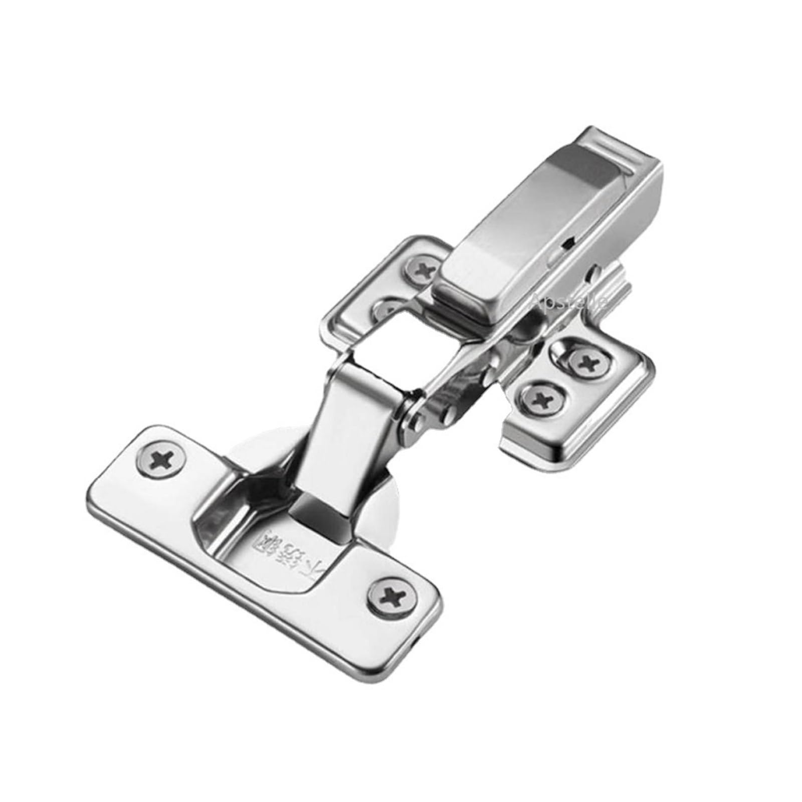 1pc Cabinet Hinge Stainless Steel Cupboard Door Hinge Wardrobe Damper Closer Furniture Full-Overlay Half Overlay Embed (Size : 1Half-Overlay)