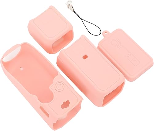Jonlaki Soft Silicone Sports Camera Case for Osmo 3 -, Fingerprint, and Screen Cover with Lanyard Hole (Pink)