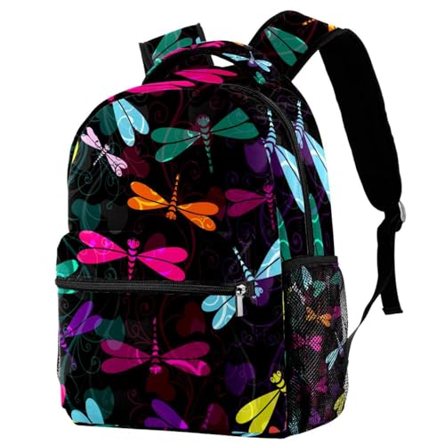 Sac à dos école libellule multicolore pour ados et filles