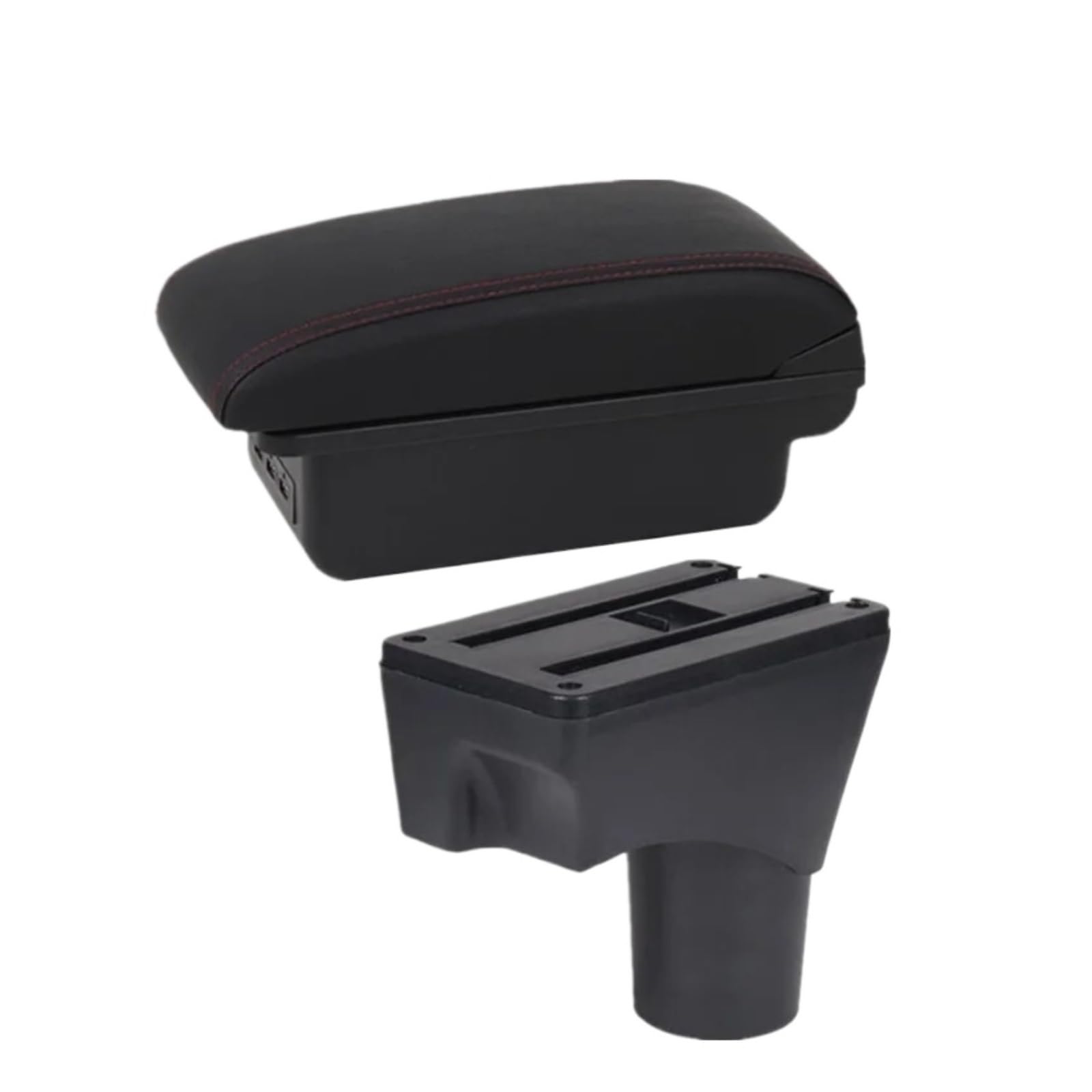 Umdjju B1 Black Red 3Usb For Nissan For March For Micra For K13 For Mk4 Iv 2010-2023 Armrest Box Car Storage Interior Accessories Car Centre Console Armrest Box(B1 Black Red 3Usb)
