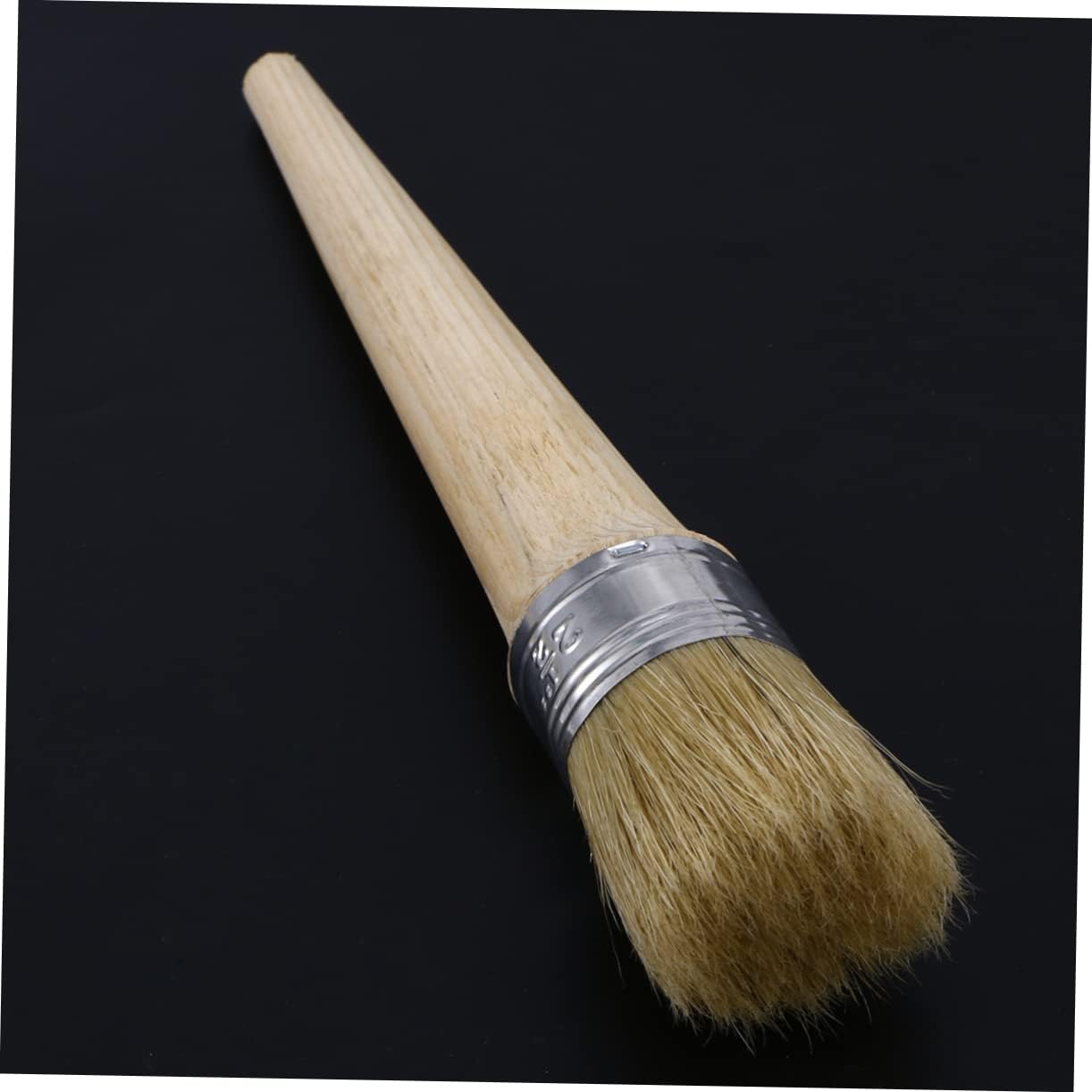 Ergonomic Handle Round Paint Brush Natural Bristles Stencil Brushes for Large Head for Detail