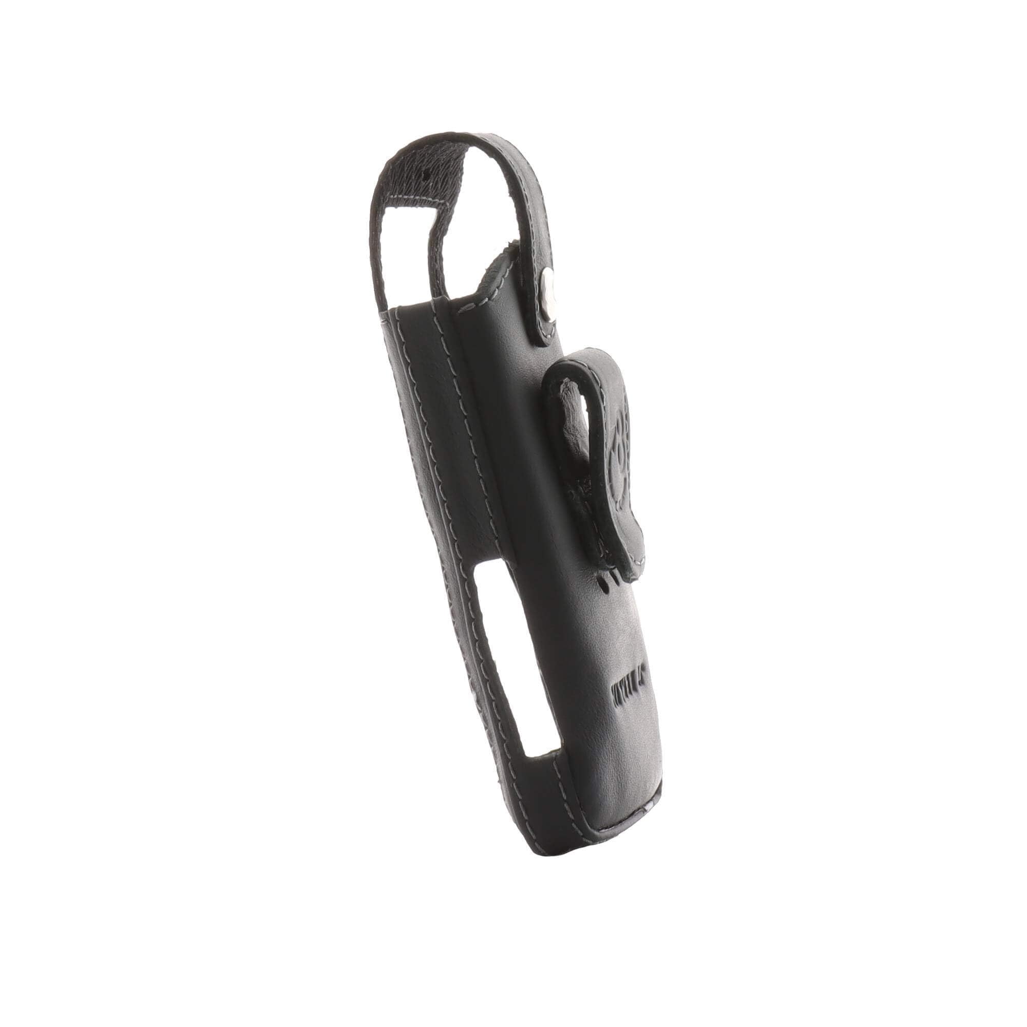 JT Berlin Turnline Funda de Cuero para Aastra 630 / 630d / Mitel 630-632dt Funda para cinturón [Cuero auténtico, Clip Giratorio para cinturón con 8 Posiciones, Fabricada a Mano en Europa] – Negro
