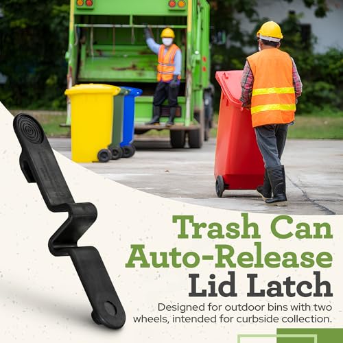 Image of Push Clip Trash Can Locks, Easy to Install, Durable Trash Can Lock for Cart Lid Security, 28-96 Gallon Garbage Can Lock for Outdoor, Auto Release Mechanism, Wind-Resistant - 1PC Strap