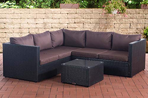 CLP Polyrattan Lounge-Set Genero l Garten-Set Mit 5 Sitzplätzen l Komplett-Set: 3er Sofa + 2er Sofa + Tisch I Garnitur…