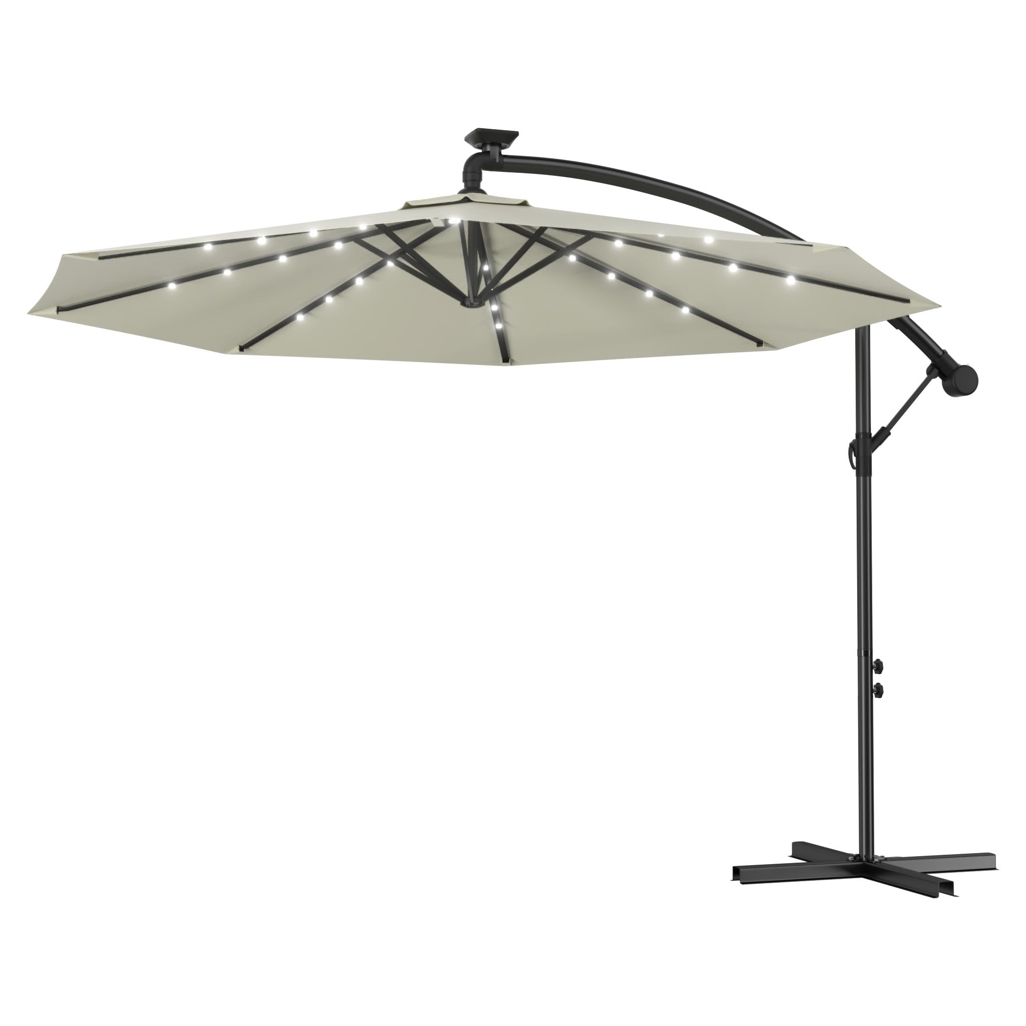 Aufun Parasole aluminiowe 300cm/350cm z korbą ochrona UV 40+ balkonowy parasol ogrodowy z regulacją wysokości