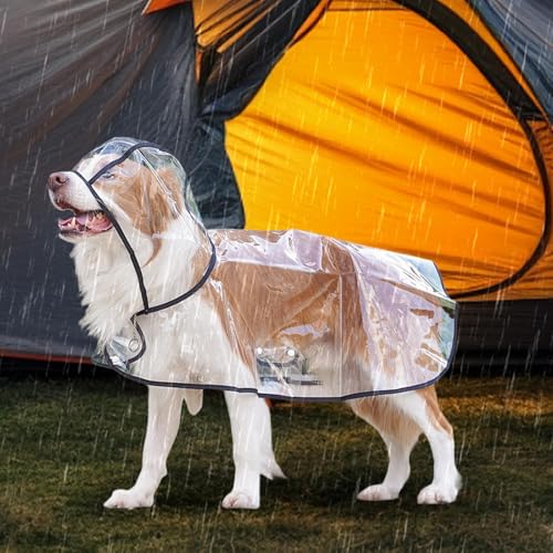 Impermeable para perros con capucha transparente y diseño cómodo de lluvia 4