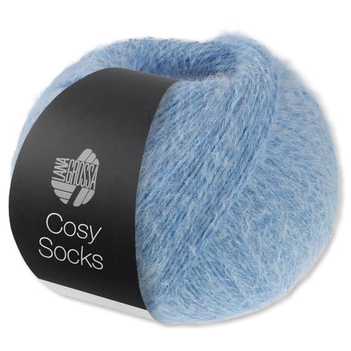 Frida's Wollhaus Lana Grossa 100 g Cosy Socks Sockenwolle Garn Merino Schurwolle Socken Stricke (4 | Hellblau)
