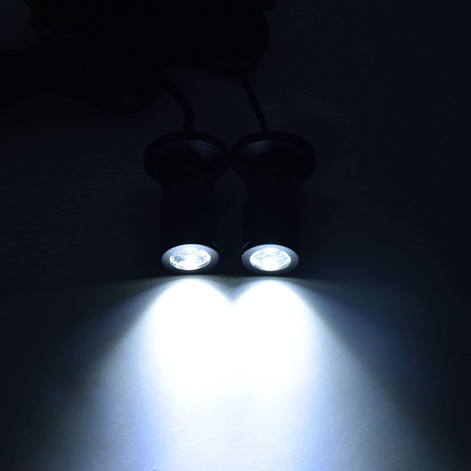 Ejoyous Vitrine-Leuchte, Aluminium-LED-Schrankleuchte, 1 W, USB-betrieben, Dimmbar, Runde Lampe, Weiches Weißes Licht, 2 M Kabel, für Kleiderschrank, Vitrine, Schmuck, Weinschrank (Einer zieht sieben)