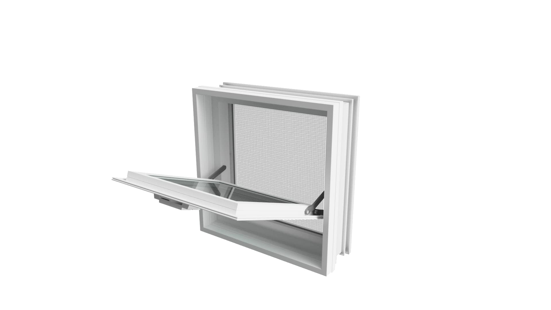 Ventana de ventilación para insertar en una pared de bloques de vidrio, ladrillo u hormigon | Dimensiones cm 30x30x10 | Sustituye 1 bloques de vidrio de 30x30x10 cm. | Unidad de venta 1 ventana