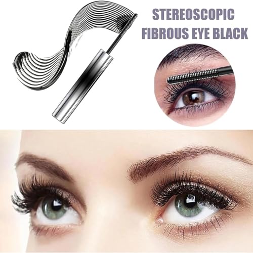 Washable Extra Slim Metal Mascara - 3D Curling Waterproof Iron Mascara Black for Long Lasting, Bristleless Lashes - Image 6