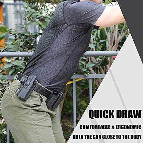Security 9 Holster, OWB Paddle Holster for Ruger Security 9mm Standard/Pro, Ruger Security 9mm Compact/Pro(Not for Laser Models), Adjustable Cant Gun Holster & Fast Release - Right Handed
