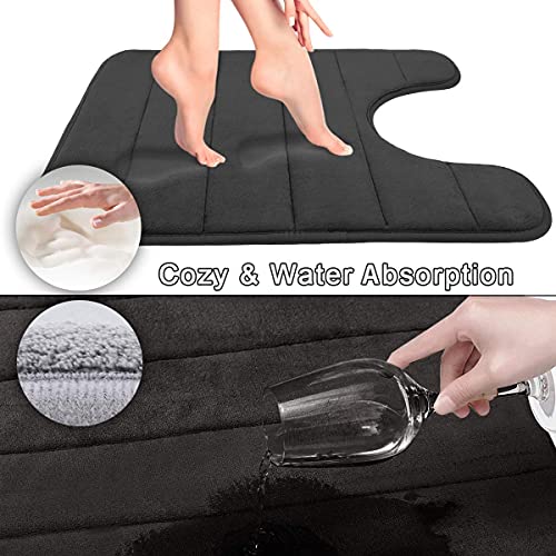 Yimobra Bath Toilet Mat, Non-Slip Memory Foam U-Shaped Contour Rug, Soft Comfortable Bathroom Shower Mats - Image 4