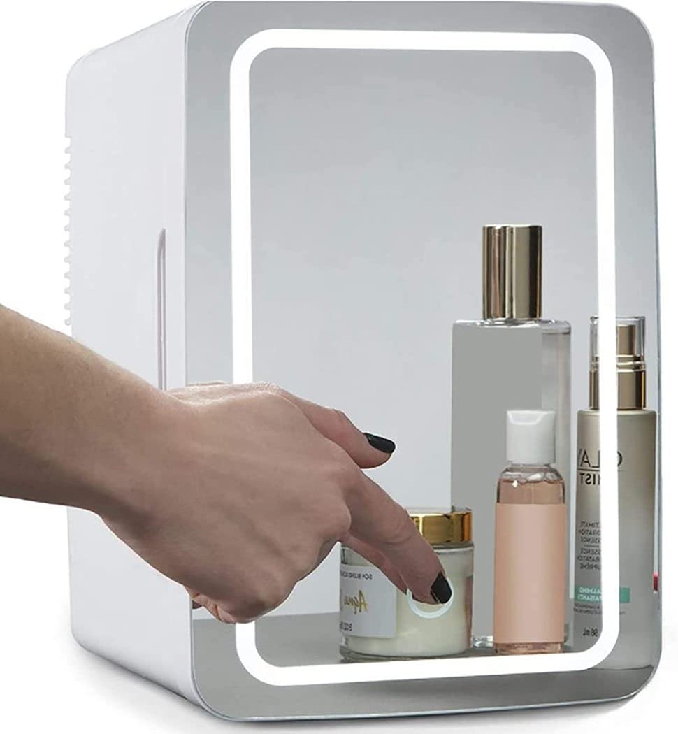 FAXIOAWA 8L Mini Beauty Fridge Portable Mirrored Beauty Makeup Skincare Frigorifero Skins Dispositivo di Raffreddamento e Riscaldamento termoelettrico per la Cura della Pelle