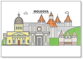 Aimant de réfrigérateur classique avec illustration de la ligne d'horizon de la ville de Marvel