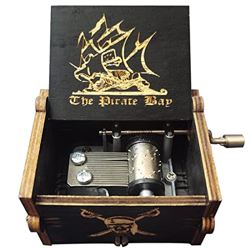 Caribbeann music box, Wooden Hand Crank Music Box, Wooden Toys for Movie Fans, Gifts for Kids/Sons/Daughters, Perfect for Valentine's Day, Birthday, Halloween and Christmas. (Caribbeann song)