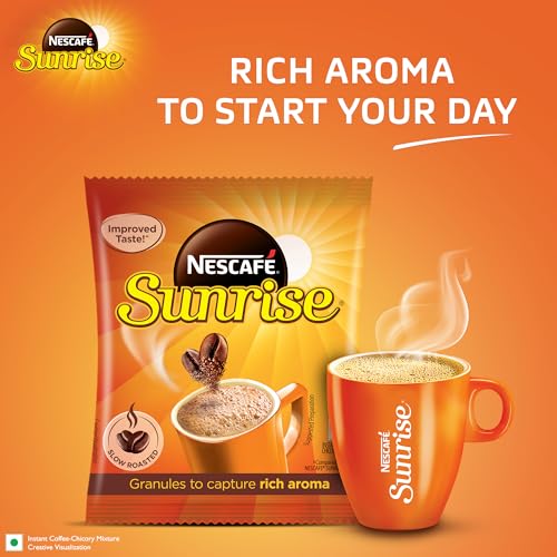 Image of New right Title : Sunrise Instant Coffee Powder by Nescafe | Rich Taste & Aroma For The Perfect Start To Your Day | Coffee Chicory Mix | 500g Pouch fine blend coffee [60%] & chicory [40%] (Pack of 3)