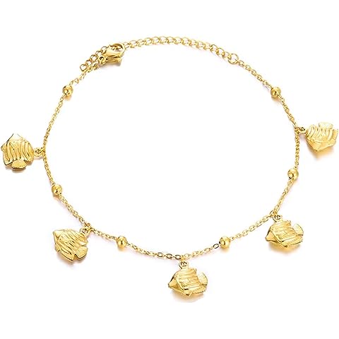 Lit Wall Gold Anklets for Women 18K Gold Plated Adjustable Summer Simple Foot Jewelry Ankle Bracelet for Women