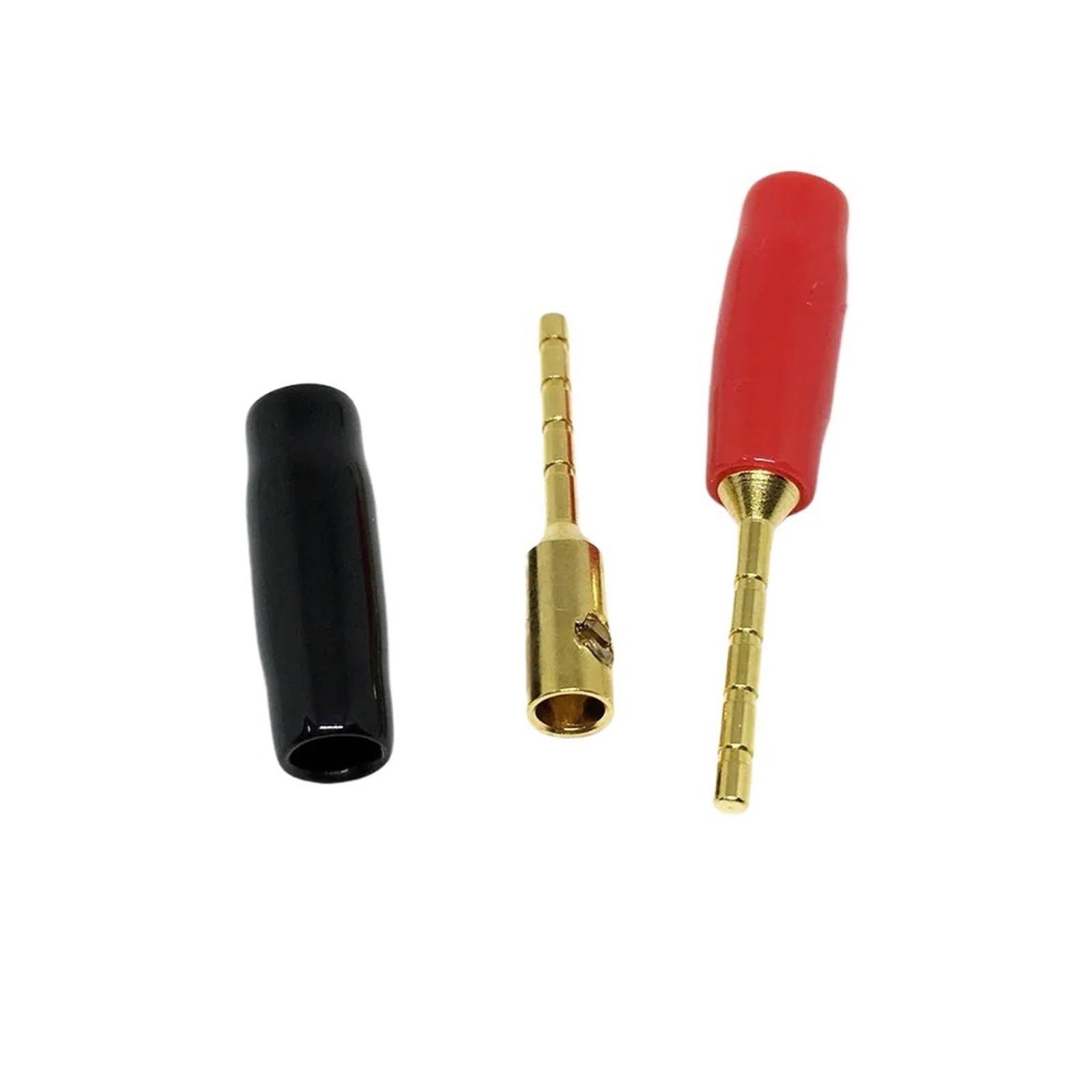 10 connettori a banana in rame placcato oro da 2 mm, spine per cablaggio dell'amplificatore, connettore per altoparlante con connettore a banana piccolo (5 nero, 5 rosso)