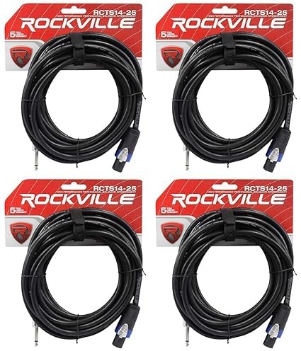 Rockville (4) RCTS1425 25' 14 AWG 1/4