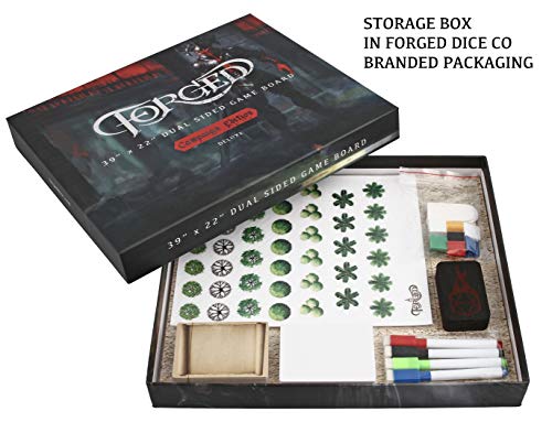 Forged Dice Co Dry Erase Battle Board with Grid and Hex Map Pattern - Deluxe Edition - Compatible with D&D RPG Games for use as a Game Mat, DND Mat, Battle Mat, or Dungeons and Dragons Board - Thumbnail 5