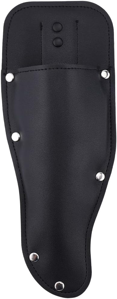 Black PU Leather Garden Pruner Sheath for Scissors Belt Holder Pouch Bag Protective Leather Cover Scabbard Hand Pruner Tool Holster Case for Garden Pliers Snips Clippers
