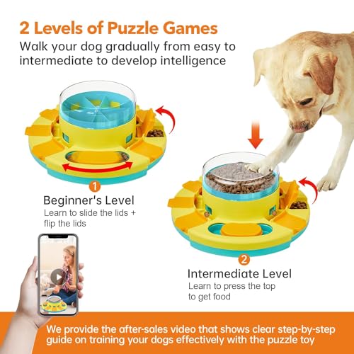 Potaroma Dog Puzzle Toy 2 Levels, Slow Feeder, Pup Food Treat Feeding Dispenser for IQ Training and Entertainment for All Breeds 4.2 Inch Height - Image 5