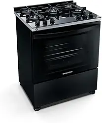 Fogão Brastemp 5 Bocas Preto Com Mesa de Vidro e Turbo Chama - BFS5VCE BIVOLT