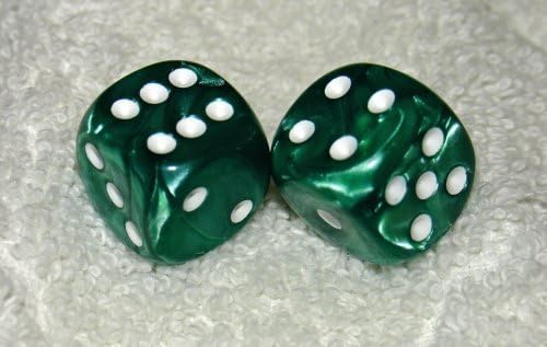 Green Marbled Dice Pair