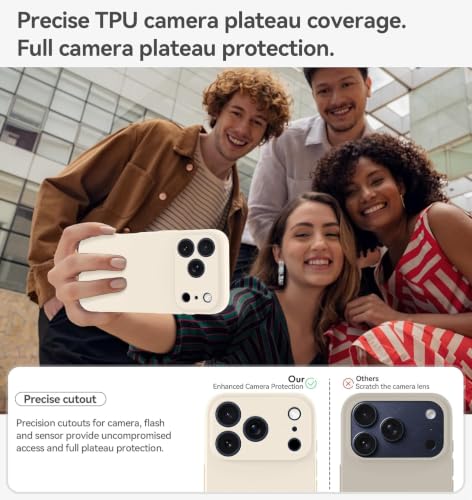 Image of DIZORO Square Microfiber Candy Case Compatible for iPhone 17 Pro Max Shockproof Slim Back Cover Liquid Silicone Case - Stone Grey