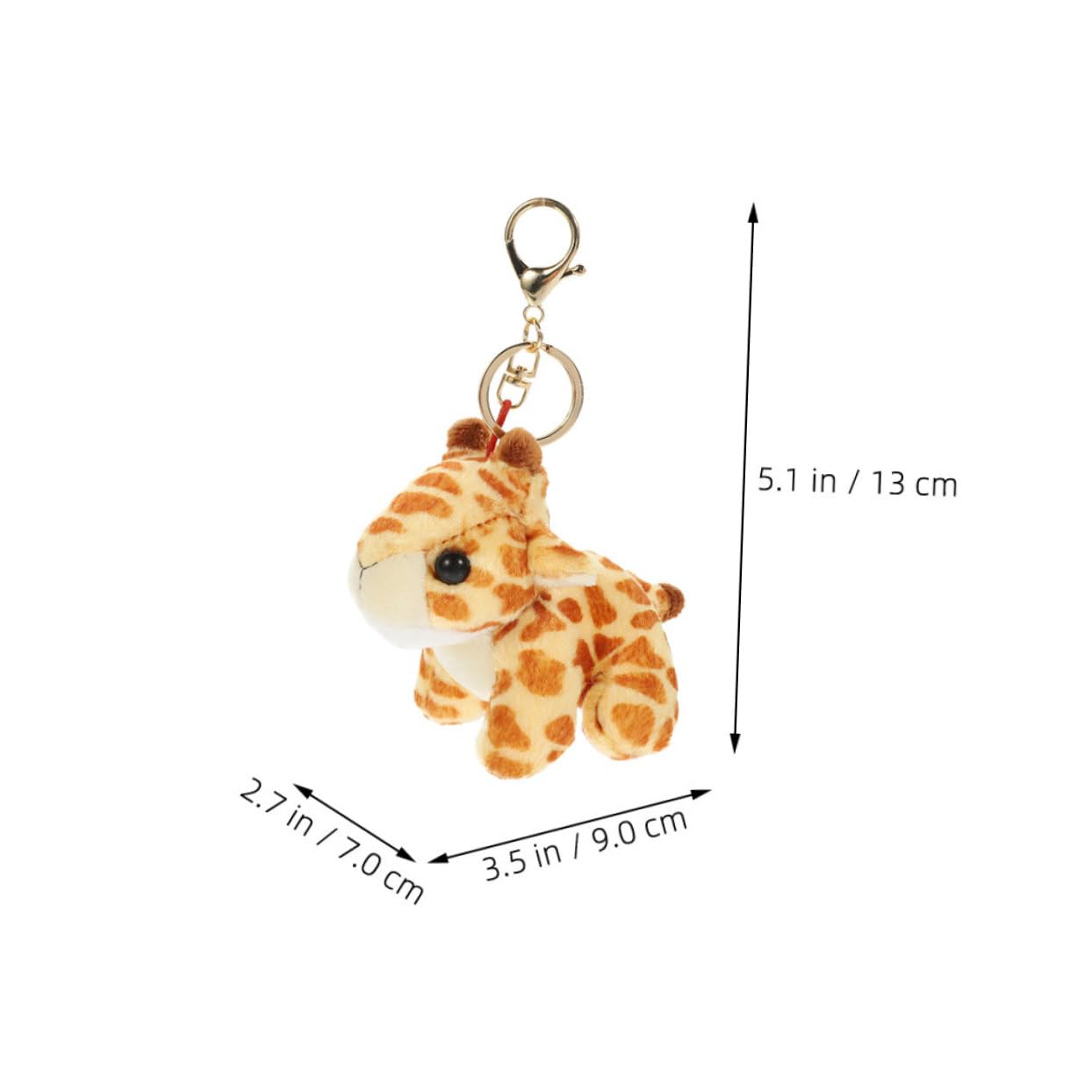 BRIGHTFUFU 2pcs Giraffe Keychain Plush Animal Keychain for Backpacks Giraffe Keyring Decorative Pendant