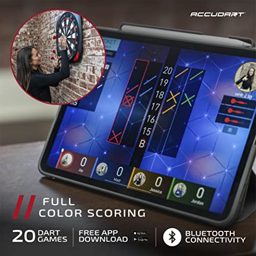 Accudart SDB 4.0 Electronic Soft Tip Dartboard with Online Play & Stat Tracking, 15.5 Regulation Size