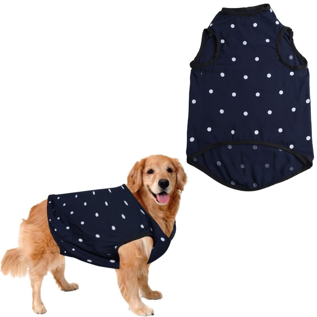 Sage Square Crazy Printed Dog T-Shirt, Trending Dog T-Shirt, Ultra Soft & Light Weight, Comfortable & Breathable Dog Apparel, Trendy Outfit (Polka Blue) (XLarge - 26inch) (B0B6VQ4SM3) Amazon Price History, Amazon Price Tracker
