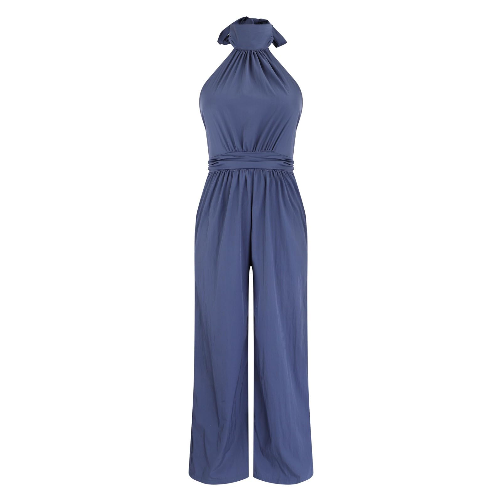 Mono de mujer elegante para boda, traje de pantalón con cuello halter