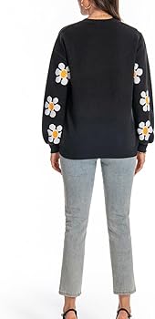 Womens Sweaters,Sweaters for Women Casual Long Sleeve Floral Womens Sweaters,Sweaters for Women Casual Long Sleeve Floral