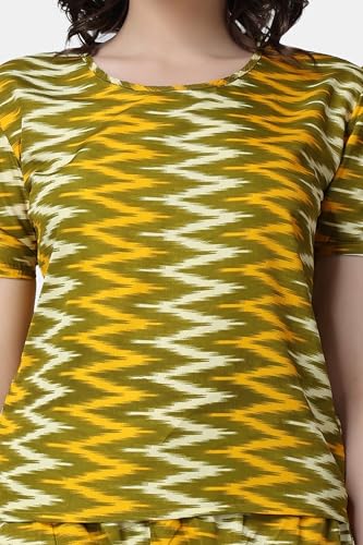 Image of POPWINGS Casual Printed Top and Joggers Set for Women || Stylish Summer Co-Ords Set for Women || Round-Neck Top and Joggers Combo Set for Women