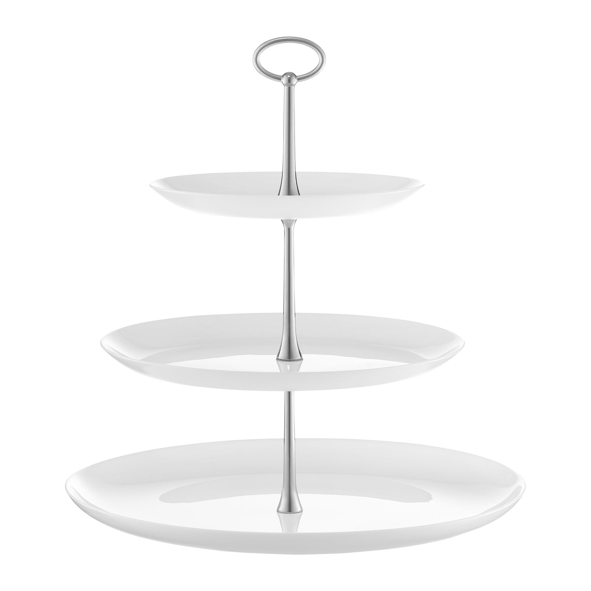 AMBITION Valencia - Soporte para tartas (3 niveles, cristal, 32 cm), color blanco