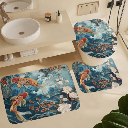 Alfombrillas de baño antideslizantes con diseño de peces para un aseo familiar e infantil 6