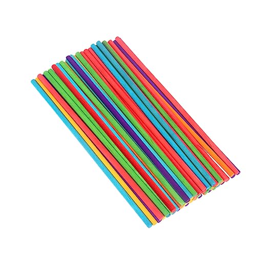 Didiseaon 50pcs Wood Crafts for Wooden Dowels Arts and Crafts for Round Wood Craft Sticks Ice Cream Picks Sticks for Crafts Assorted Popsicle Ice Cream Stick