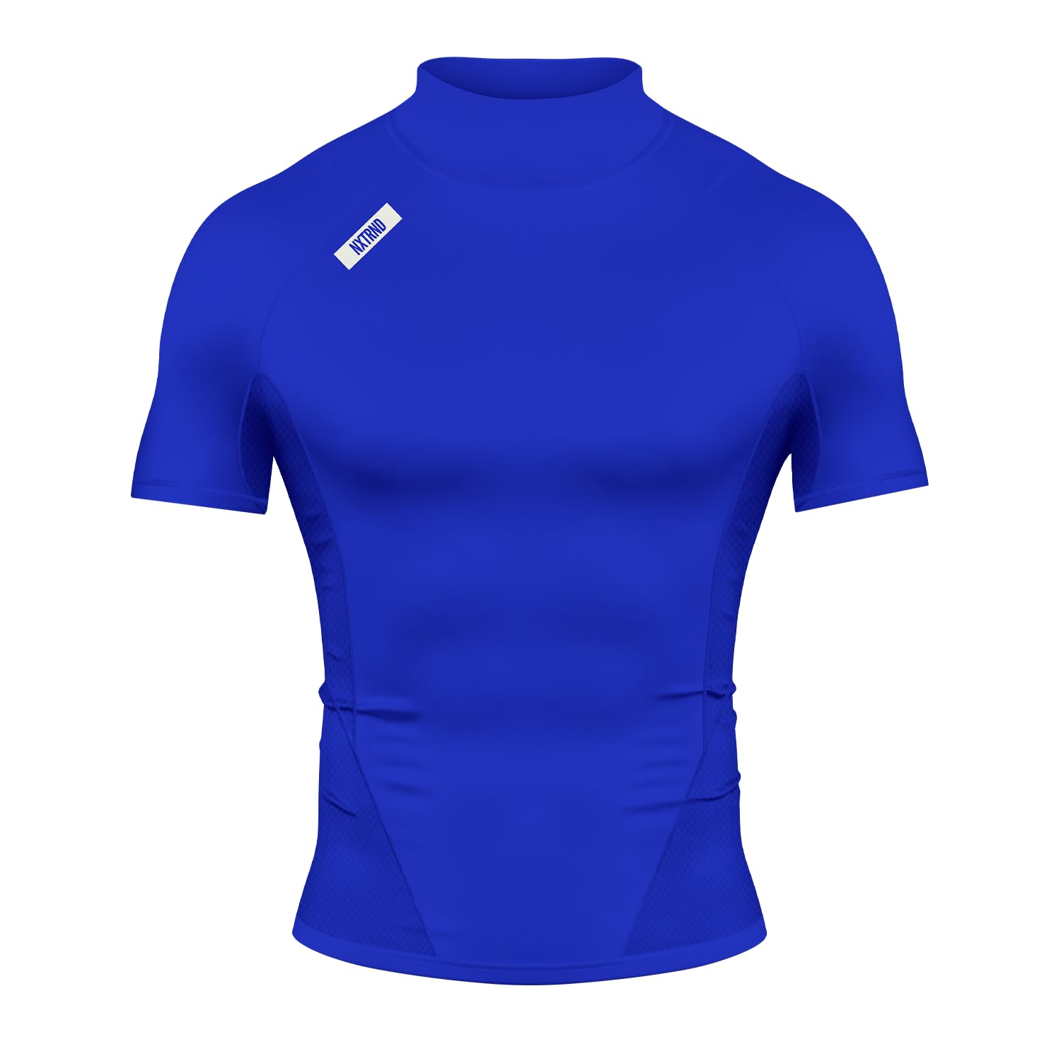 Nxtrnd Men's Turtleneck Compression T-Shirt, Short Sleeve Mock Neck