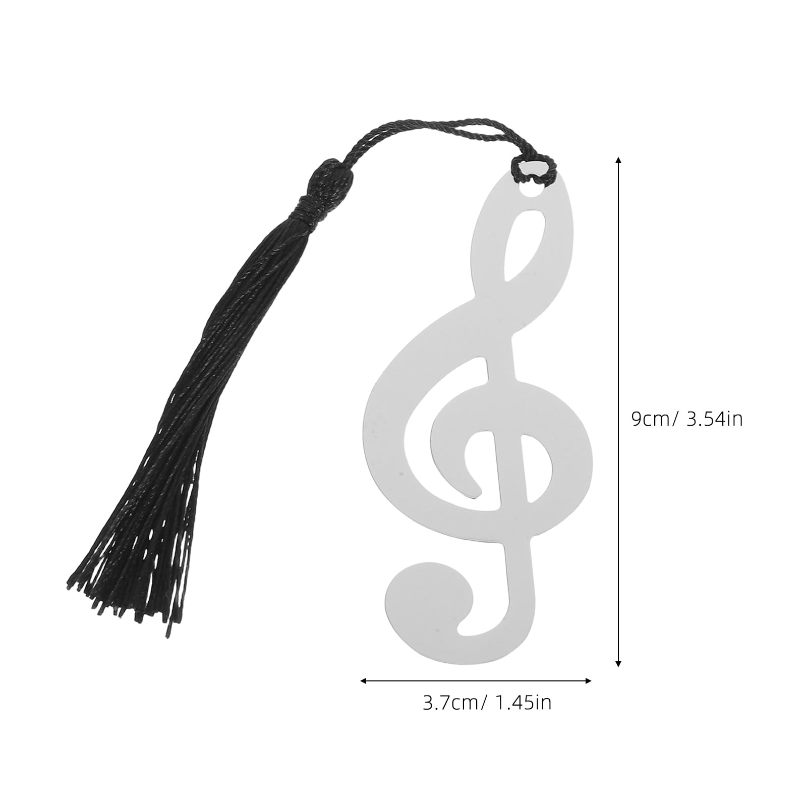 Amosfun Segnalibri Musicali in Acciaio Inox Con Nappa Nera Set Di 10 Segnalibri Di Laurea in Metallo Argento Per Lettori Studenti E Appassionati Di Musica