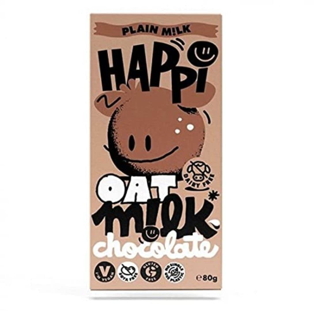 HAPPi Plain Oat Milk Chocolate 80g [Pack of 12]