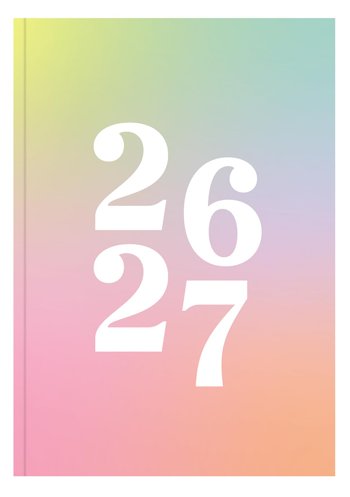 2026 2027 Academic Diary Week to View - B5 Hardback Student Planner - Pastel Pink Retro Gradient Design - School College University Study Organiser - Academic Teacher Diary