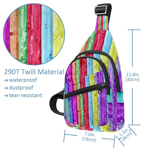 Mochila con patrón de madera multicolor de 11.8x7 pulgadas para viaje 5