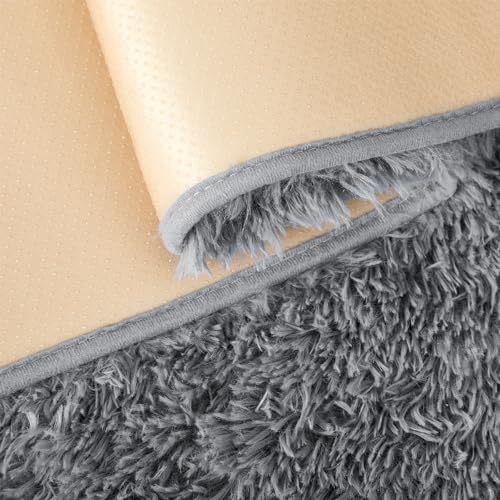 AMEHA Rugs Living Room Grey - Modern Area Rugs for Bedroom, Hallway 80x150 cm Non-Slip - Super Soft Fluffy Shaggy Thick Pile Rug Non-Shedding Easy To Clean - Image 6