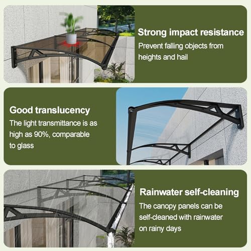 Auvent extérieur polycarbonate résistant aux intempéries et protection élégante de terrasse - 5