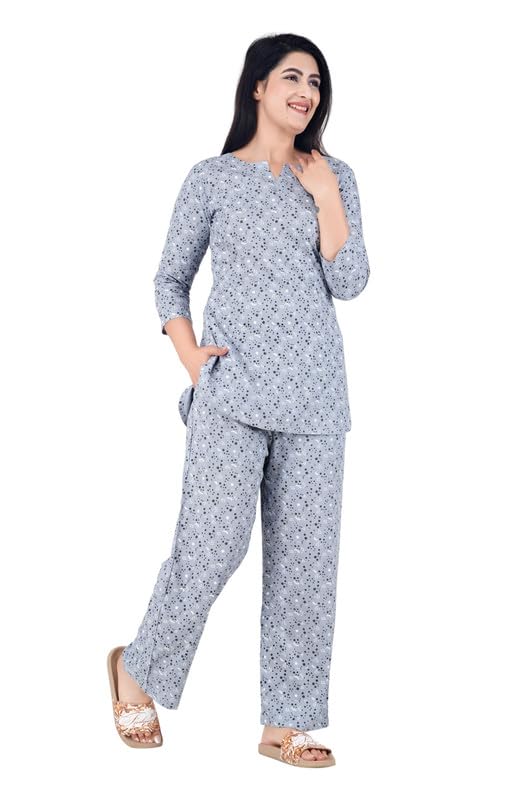 mintmarie Women's Rayon Printed Night Suit Set - Top and Pajama Set, Soft Sleepwear for Women, Comfortable Loungewear, Full Sleeve Nightwear-Everyday Nightsuit |Night Dress-picture-26