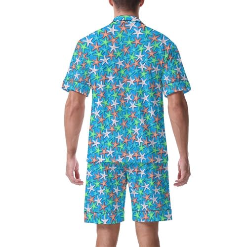 Men's Short Sleeve Pajama Set Duck Funny Sleepwear Button-Down Pjs Sets Two-Pieces Loungewear with Pockets2