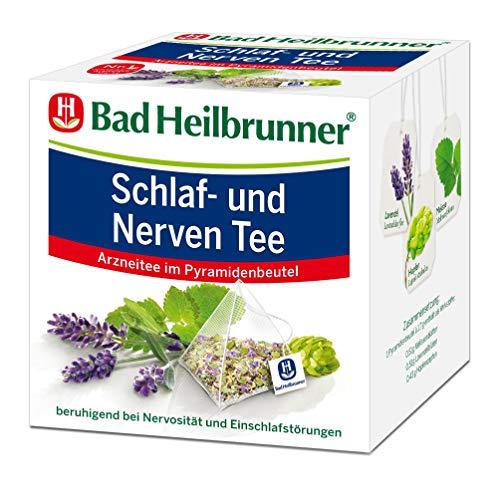 Bad Heilbrunner Schlaf- und Nerven Tee im Pyramidenbeutel, 6er Pack (6 x 15 Pyramidenbeutel) Cover